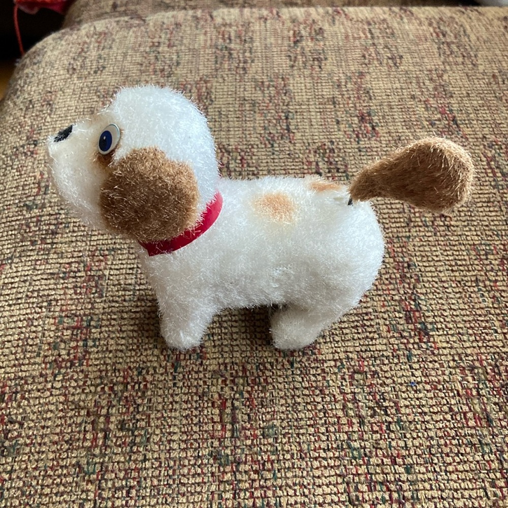 Vintage 1960's Mechanical Terrier Dog Wagging Wind Up Tail, Japan